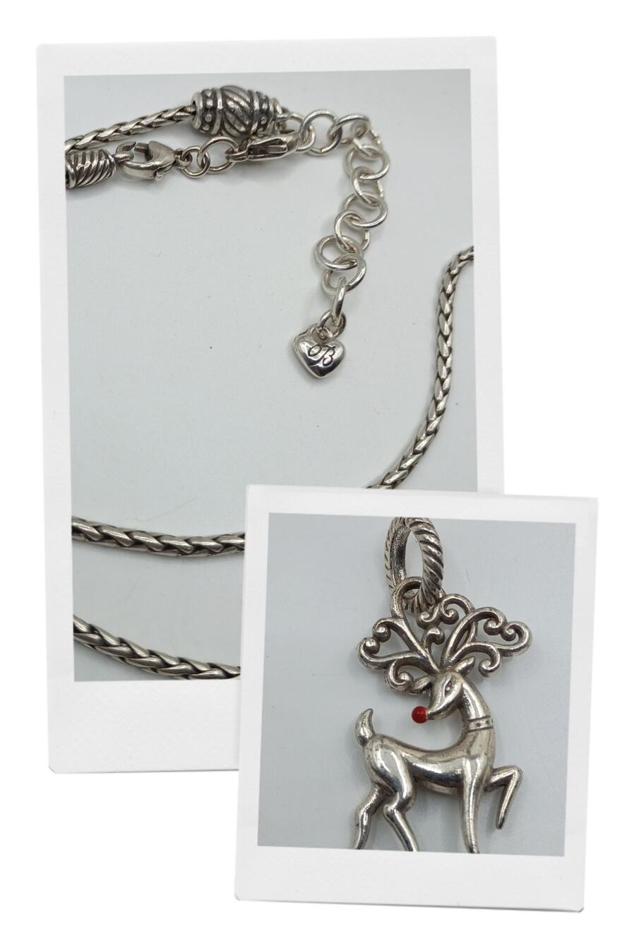 Brighton Sterling Silver Necklace & Reindeer Pendant